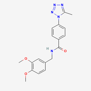 molecular formula C18H19N5O3 B10988475 N-(3,4-dimethoxybenzyl)-4-(5-methyl-1H-tetrazol-1-yl)benzamide 