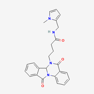 molecular formula C25H24N4O3 B10988479 4-(5,11-dioxo-6a,11-dihydroisoindolo[2,1-a]quinazolin-6(5H)-yl)-N-[(1-methyl-1H-pyrrol-2-yl)methyl]butanamide 