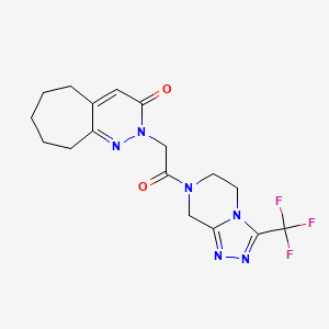 2-{2-oxo-2-[3-(trifluoromethyl)-5,6-dihydro[1,2,4]triazolo[4,3-a]pyrazin-7(8H)-yl]ethyl}-2,5,6,7,8,9-hexahydro-3H-cyclohepta[c]pyridazin-3-one