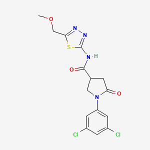 molecular formula C15H14Cl2N4O3S B10988511 1-(3,5-dichlorophenyl)-N-[(2E)-5-(methoxymethyl)-1,3,4-thiadiazol-2(3H)-ylidene]-5-oxopyrrolidine-3-carboxamide 