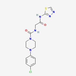 4-(4-chlorophenyl)-N-{2-oxo-2-[(2Z)-1,3,4-thiadiazol-2(3H)-ylideneamino]ethyl}piperazine-1-carboxamide