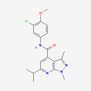 N-(3-chloro-4-methoxyphenyl)-1,3-dimethyl-6-(propan-2-yl)-1H-pyrazolo[3,4-b]pyridine-4-carboxamide