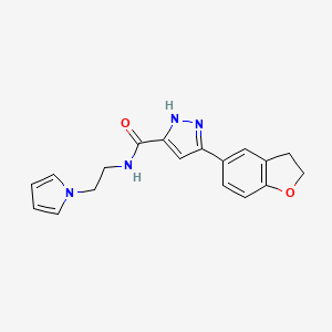 3-(2,3-dihydro-1-benzofuran-5-yl)-N-[2-(1H-pyrrol-1-yl)ethyl]-1H-pyrazole-5-carboxamide