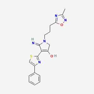 5-Amino-1-[3-(3-methyl-1,2,4-oxadiazol-5-YL)propyl]-4-(4-phenyl-1,3-thiazol-2-YL)-1,2-dihydro-3H-pyrrol-3-one