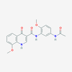 molecular formula C20H19N3O5 B10988569 N-[5-(acetylamino)-2-methoxyphenyl]-8-methoxy-4-oxo-1,4-dihydroquinoline-3-carboxamide 