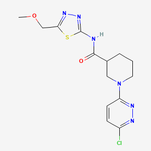 molecular formula C14H17ClN6O2S B10988571 1-(6-chloropyridazin-3-yl)-N-(5-(methoxymethyl)-1,3,4-thiadiazol-2-yl)piperidine-3-carboxamide 