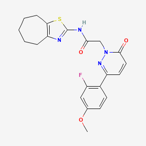 2-[3-(2-fluoro-4-methoxyphenyl)-6-oxopyridazin-1(6H)-yl]-N-[(2Z)-3,4,5,6,7,8-hexahydro-2H-cyclohepta[d][1,3]thiazol-2-ylidene]acetamide