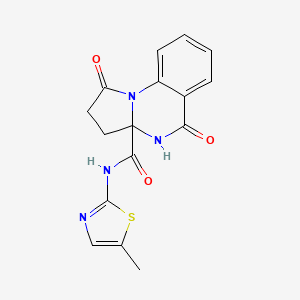 5-hydroxy-N-(5-methyl-1,3-thiazol-2-yl)-1-oxo-2,3-dihydropyrrolo[1,2-a]quinazoline-3a(1H)-carboxamide