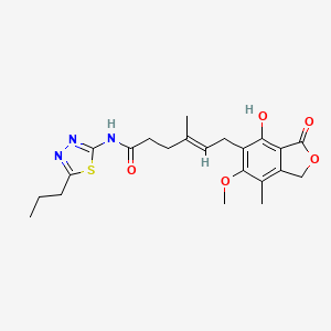 molecular formula C22H27N3O5S B10988608 (E)-6-(4-hydroxy-6-methoxy-7-methyl-3-oxo-1,3-dihydroisobenzofuran-5-yl)-4-methyl-N-(5-propyl-1,3,4-thiadiazol-2-yl)hex-4-enamide 