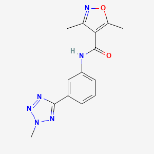 molecular formula C14H14N6O2 B10988622 3,5-dimethyl-N-[3-(2-methyl-2H-tetrazol-5-yl)phenyl]-1,2-oxazole-4-carboxamide 