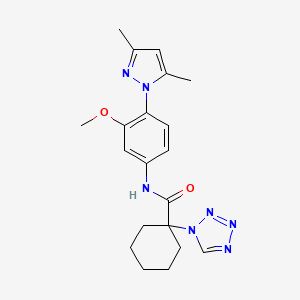 N-[4-(3,5-dimethyl-1H-pyrazol-1-yl)-3-methoxyphenyl]-1-(1H-tetrazol-1-yl)cyclohexanecarboxamide