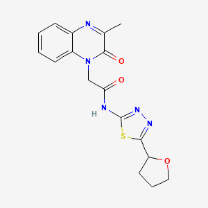 2-(3-methyl-2-oxoquinoxalin-1(2H)-yl)-N-(5-(tetrahydrofuran-2-yl)-1,3,4-thiadiazol-2-yl)acetamide