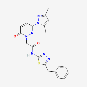 N-[(2Z)-5-benzyl-1,3,4-thiadiazol-2(3H)-ylidene]-2-[3-(3,5-dimethyl-1H-pyrazol-1-yl)-6-oxopyridazin-1(6H)-yl]acetamide