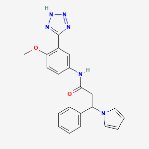 N-[4-methoxy-3-(2H-tetrazol-5-yl)phenyl]-3-phenyl-3-(1H-pyrrol-1-yl)propanamide