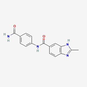 N-(4-carbamoylphenyl)-2-methyl-1H-benzimidazole-6-carboxamide