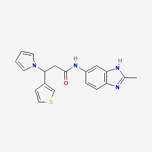 N-(2-methyl-1H-benzimidazol-5-yl)-3-(1H-pyrrol-1-yl)-3-(thiophen-3-yl)propanamide