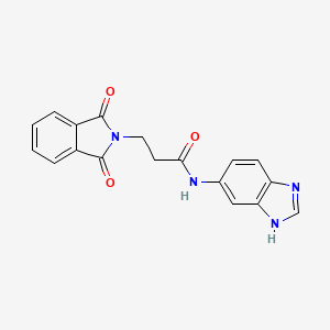 molecular formula C18H14N4O3 B10988719 N-(1H-benzimidazol-5-yl)-3-(1,3-dioxo-1,3-dihydro-2H-isoindol-2-yl)propanamide 