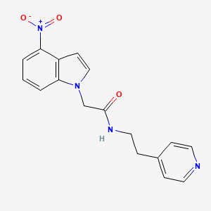 molecular formula C17H16N4O3 B10988726 2-(4-nitro-1H-indol-1-yl)-N-[2-(pyridin-4-yl)ethyl]acetamide 