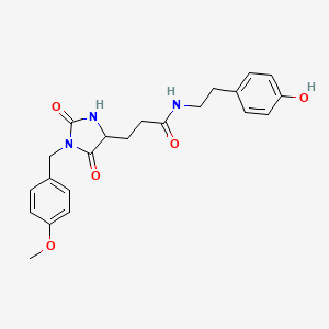 molecular formula C22H25N3O5 B10988741 N-[2-(4-hydroxyphenyl)ethyl]-3-[1-(4-methoxybenzyl)-2,5-dioxoimidazolidin-4-yl]propanamide 