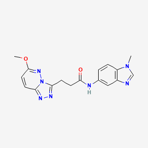 molecular formula C17H17N7O2 B10988751 3-(6-methoxy[1,2,4]triazolo[4,3-b]pyridazin-3-yl)-N-(1-methyl-1H-benzimidazol-5-yl)propanamide 