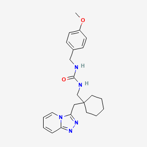 1-(4-Methoxybenzyl)-3-{[1-([1,2,4]triazolo[4,3-a]pyridin-3-ylmethyl)cyclohexyl]methyl}urea