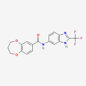 N-[2-(trifluoromethyl)-1H-benzimidazol-5-yl]-3,4-dihydro-2H-1,5-benzodioxepine-7-carboxamide