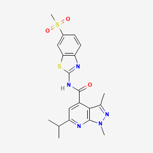 1,3-dimethyl-N-[(2Z)-6-(methylsulfonyl)-1,3-benzothiazol-2(3H)-ylidene]-6-(propan-2-yl)-1H-pyrazolo[3,4-b]pyridine-4-carboxamide