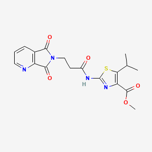 methyl 2-{[3-(5,7-dioxo-5,7-dihydro-6H-pyrrolo[3,4-b]pyridin-6-yl)propanoyl]amino}-5-(propan-2-yl)-1,3-thiazole-4-carboxylate