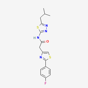 2-[2-(4-fluorophenyl)-1,3-thiazol-4-yl]-N-[(2Z)-5-(2-methylpropyl)-1,3,4-thiadiazol-2(3H)-ylidene]acetamide