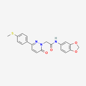 molecular formula C20H17N3O4S B10988810 N-(1,3-benzodioxol-5-yl)-2-{3-[4-(methylsulfanyl)phenyl]-6-oxopyridazin-1(6H)-yl}acetamide 