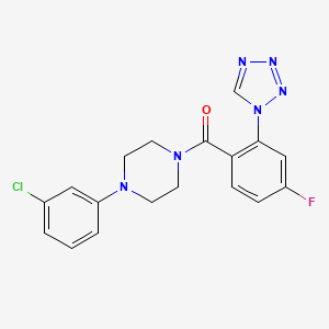 molecular formula C18H16ClFN6O B10988817 [4-(3-chlorophenyl)piperazin-1-yl][4-fluoro-2-(1H-tetrazol-1-yl)phenyl]methanone 