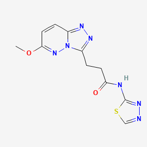 molecular formula C11H11N7O2S B10988823 3-(6-methoxy[1,2,4]triazolo[4,3-b]pyridazin-3-yl)-N-(1,3,4-thiadiazol-2-yl)propanamide 