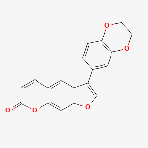 molecular formula C21H16O5 B10988835 3-(2,3-dihydro-1,4-benzodioxin-6-yl)-5,9-dimethyl-7H-furo[3,2-g]chromen-7-one 