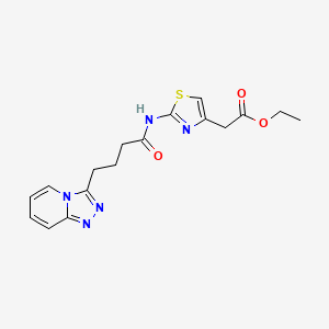 Ethyl (2-{[4-([1,2,4]triazolo[4,3-a]pyridin-3-yl)butanoyl]amino}-1,3-thiazol-4-yl)acetate