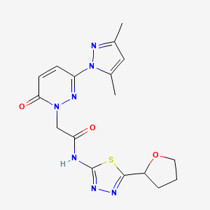 2-[3-(3,5-dimethyl-1H-pyrazol-1-yl)-6-oxopyridazin-1(6H)-yl]-N-[(2Z)-5-(tetrahydrofuran-2-yl)-1,3,4-thiadiazol-2(3H)-ylidene]acetamide