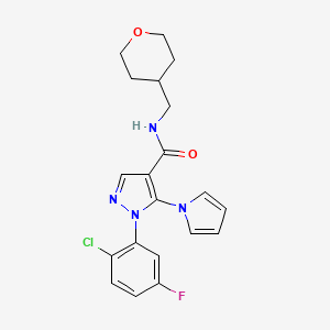 1-(2-chloro-5-fluorophenyl)-5-(1H-pyrrol-1-yl)-N-(tetrahydro-2H-pyran-4-ylmethyl)-1H-pyrazole-4-carboxamide