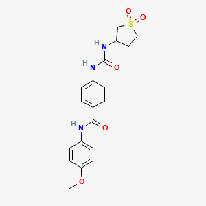 molecular formula C19H21N3O5S B10988886 4-{[(1,1-dioxidotetrahydrothiophen-3-yl)carbamoyl]amino}-N-(4-methoxyphenyl)benzamide 