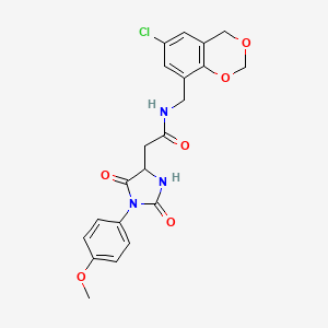 N-[(6-chloro-4H-1,3-benzodioxin-8-yl)methyl]-2-[1-(4-methoxyphenyl)-2,5-dioxoimidazolidin-4-yl]acetamide