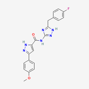 N-[5-(4-fluorobenzyl)-1H-1,2,4-triazol-3-yl]-5-(4-methoxyphenyl)-1H-pyrazole-3-carboxamide