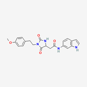 molecular formula C22H22N4O4 B10988920 N-(1H-indol-6-yl)-2-{1-[2-(4-methoxyphenyl)ethyl]-2,5-dioxoimidazolidin-4-yl}acetamide 