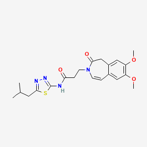 molecular formula C21H26N4O4S B10988926 3-(7,8-Dimethoxy-2-oxo-1,2-dihydro-3H-3-benzazepin-3-YL)-N-(5-isobutyl-1,3,4-thiadiazol-2-YL)propanamide 