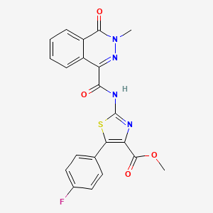 Methyl 5-(4-fluorophenyl)-2-{[(3-methyl-4-oxo-3,4-dihydrophthalazin-1-yl)carbonyl]amino}-1,3-thiazole-4-carboxylate