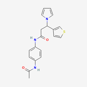 molecular formula C19H19N3O2S B10988970 N-(4-Acetamidophenyl)-3-(1H-pyrrol-1-YL)-3-(thiophen-3-YL)propanamide 