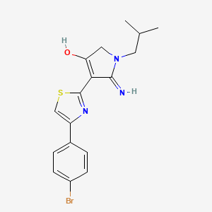 molecular formula C17H18BrN3OS B10988984 4-[4-(4-bromophenyl)-1,3-thiazol-2-yl]-5-imino-1-(2-methylpropyl)-2,5-dihydro-1H-pyrrol-3-ol 