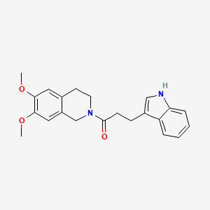 molecular formula C22H24N2O3 B10989019 1-(6,7-dimethoxy-3,4-dihydroisoquinolin-2(1H)-yl)-3-(1H-indol-3-yl)propan-1-one 