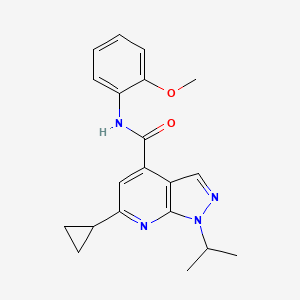 molecular formula C20H22N4O2 B10989025 6-cyclopropyl-N-(2-methoxyphenyl)-1-(propan-2-yl)-1H-pyrazolo[3,4-b]pyridine-4-carboxamide 