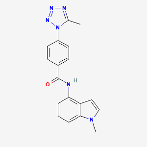 molecular formula C18H16N6O B10989026 N-(1-methyl-1H-indol-4-yl)-4-(5-methyl-1H-tetrazol-1-yl)benzamide 