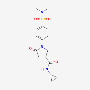 molecular formula C16H21N3O4S B10989028 N-cyclopropyl-1-[4-(dimethylsulfamoyl)phenyl]-5-oxopyrrolidine-3-carboxamide 