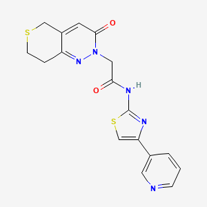 2-(3-oxo-3,5,7,8-tetrahydro-2H-thiopyrano[4,3-c]pyridazin-2-yl)-N-[(2E)-4-(pyridin-3-yl)-1,3-thiazol-2(3H)-ylidene]acetamide