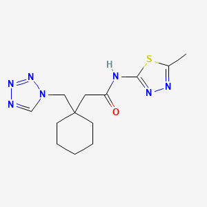 N-[(2E)-5-methyl-1,3,4-thiadiazol-2(3H)-ylidene]-2-[1-(1H-tetrazol-1-ylmethyl)cyclohexyl]acetamide